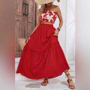 Set two piece skirt set Tube Top & Maxi Skirt